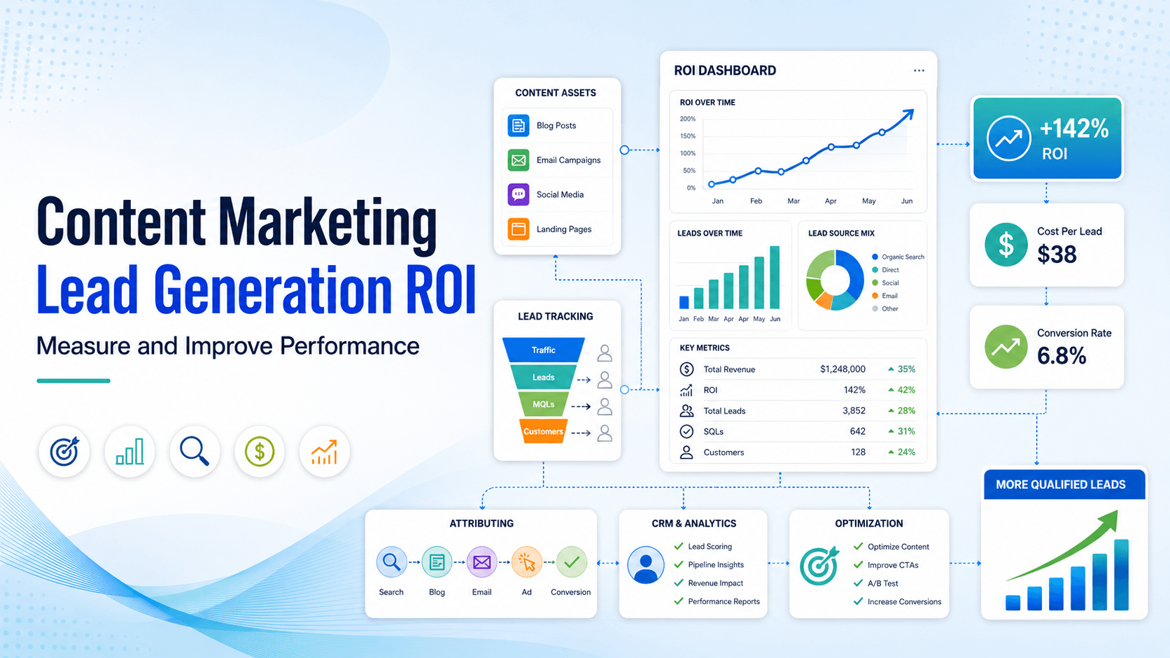 Lead Generation ROI feature image for blog by Full Stack Marketing Consultants