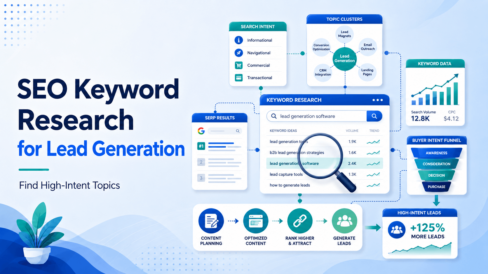 SEO Keyword Research for Lead Generation. Full Stack Marketing Consultants blog featured image